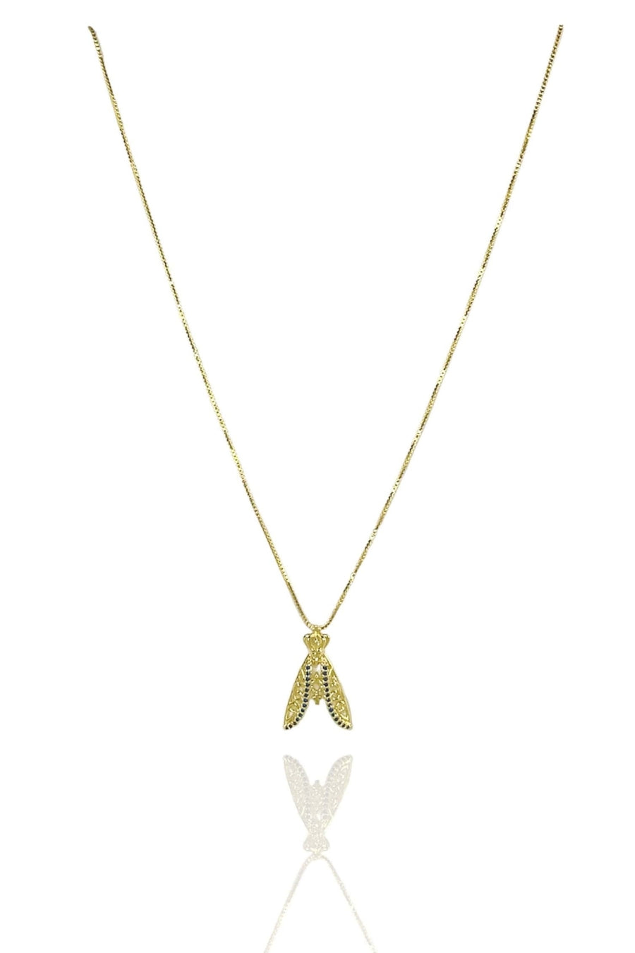 Colar Nossa Senhora Com Zircônias Azuis