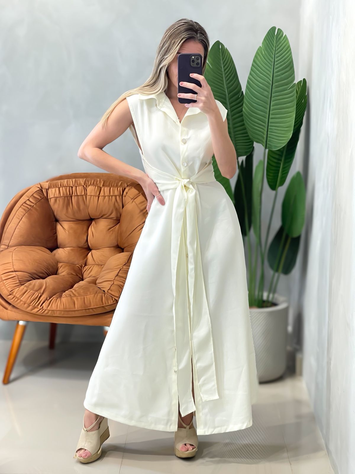 Vestido Longo em Alfaiataria